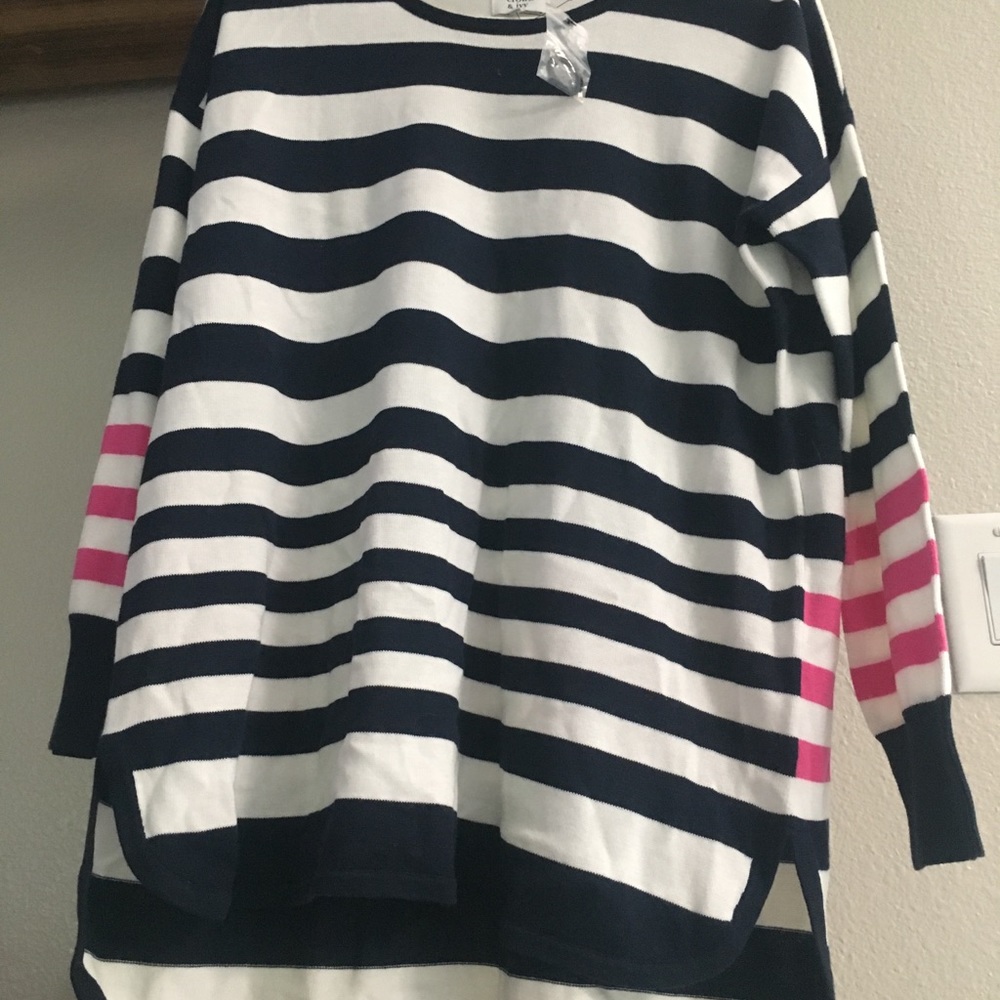 New Crown & Ivy striped tunic sweater Small - Picture 7 of 8